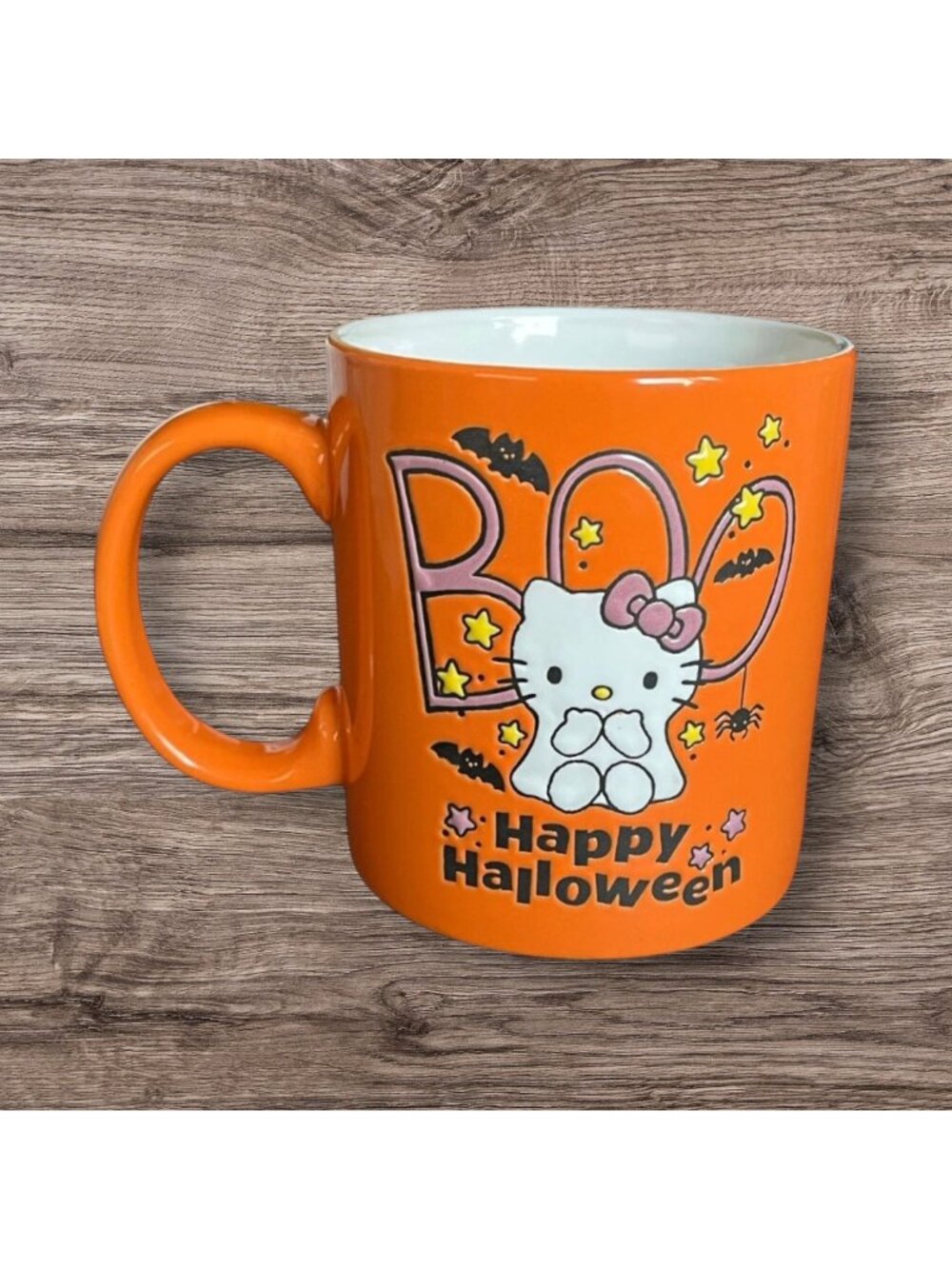 Sanrio Hello Kitty Ghost Cat Boo Happy Halloween Orange Mug 20 Oz Ceramic Mug